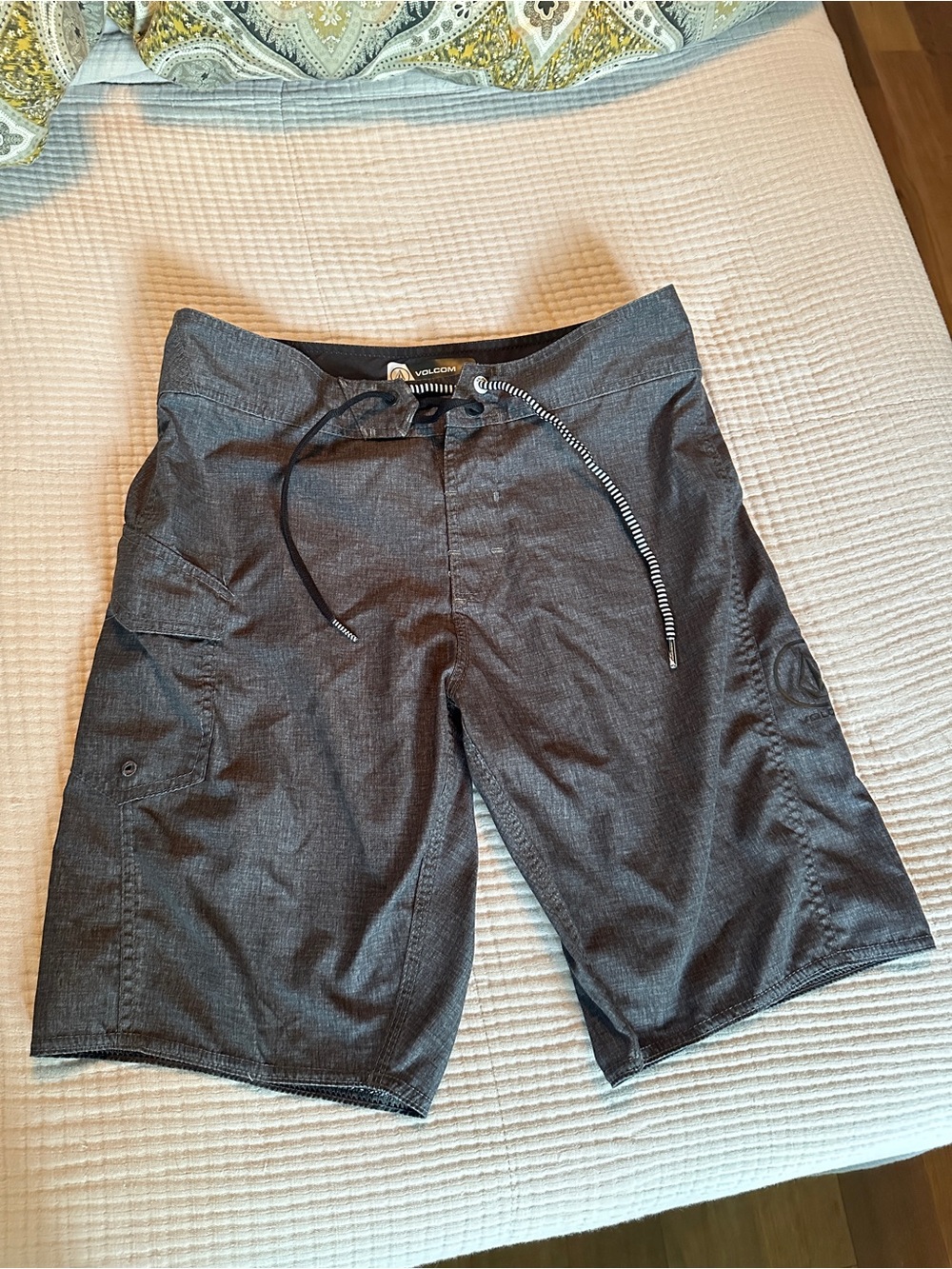 Volcom Gray and Black Men's Swim Trunks